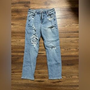 American Eagle “stretch” distressed mom jeans size 2